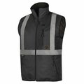 Pioneer Hi-Vis Heated Insulated Safety Vest, 100% Waterproof, Black, S V1210270U-S